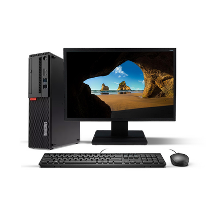 KIT MONITOR + PC Desktop Lenovo ThinkCentre M715s SFF (AMD A12 12GB 500GB + 2GB DE VIDEO) + Teclado & Mouse Reacondicionado Grado A