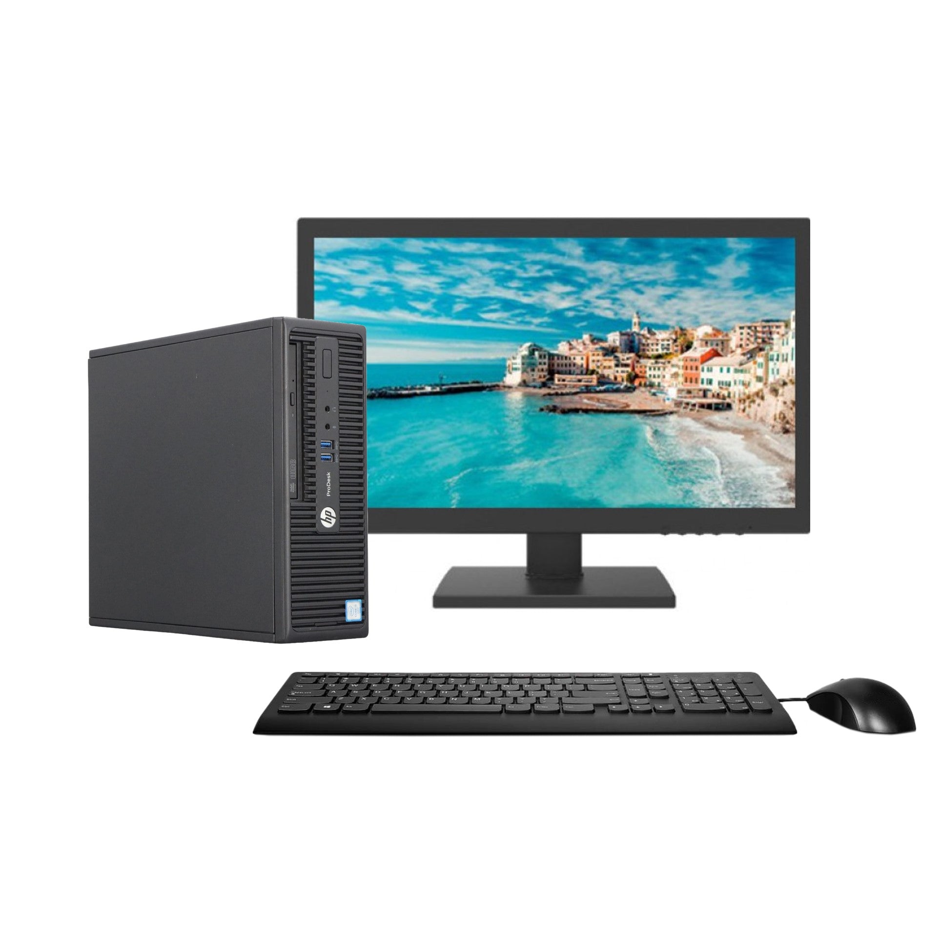 KIT MONITOR + PC HP ProDesk 400 G3 SFF | Intel Core i5 6ª Gen | 8GB RAM | 500GB HDD | W10 | Reacondicionado Grado A