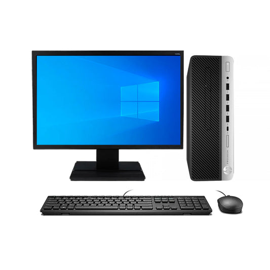 KIT MONITOR + PC HP Prodesk 600 G5 SFF (i5-8va 8GB 1TB) + Teclado & Mouse Reacondicionado Grado A