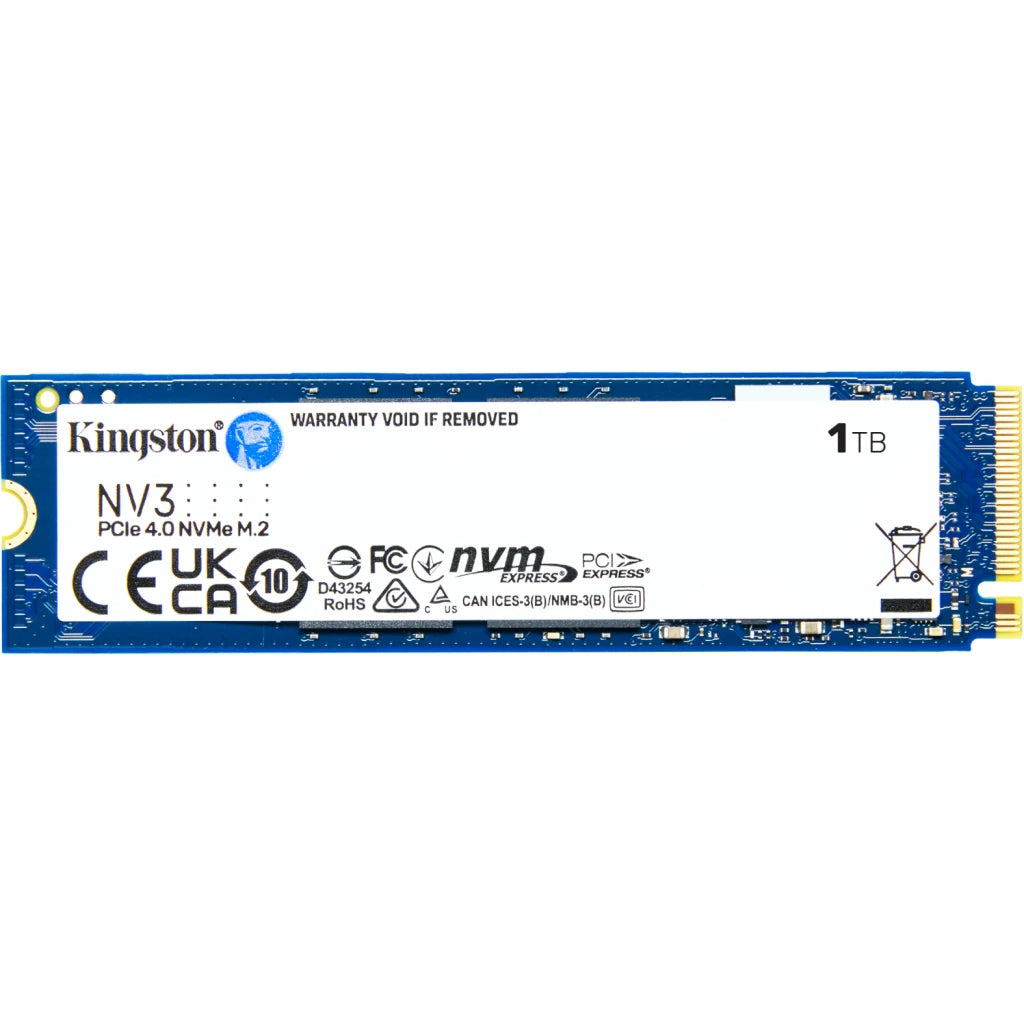Unidad SSD Kingston NV3 1TB M.2 2280 PCIe4.0x4 Lec 6000MB/s Esc 4000MB/s - Nuevo