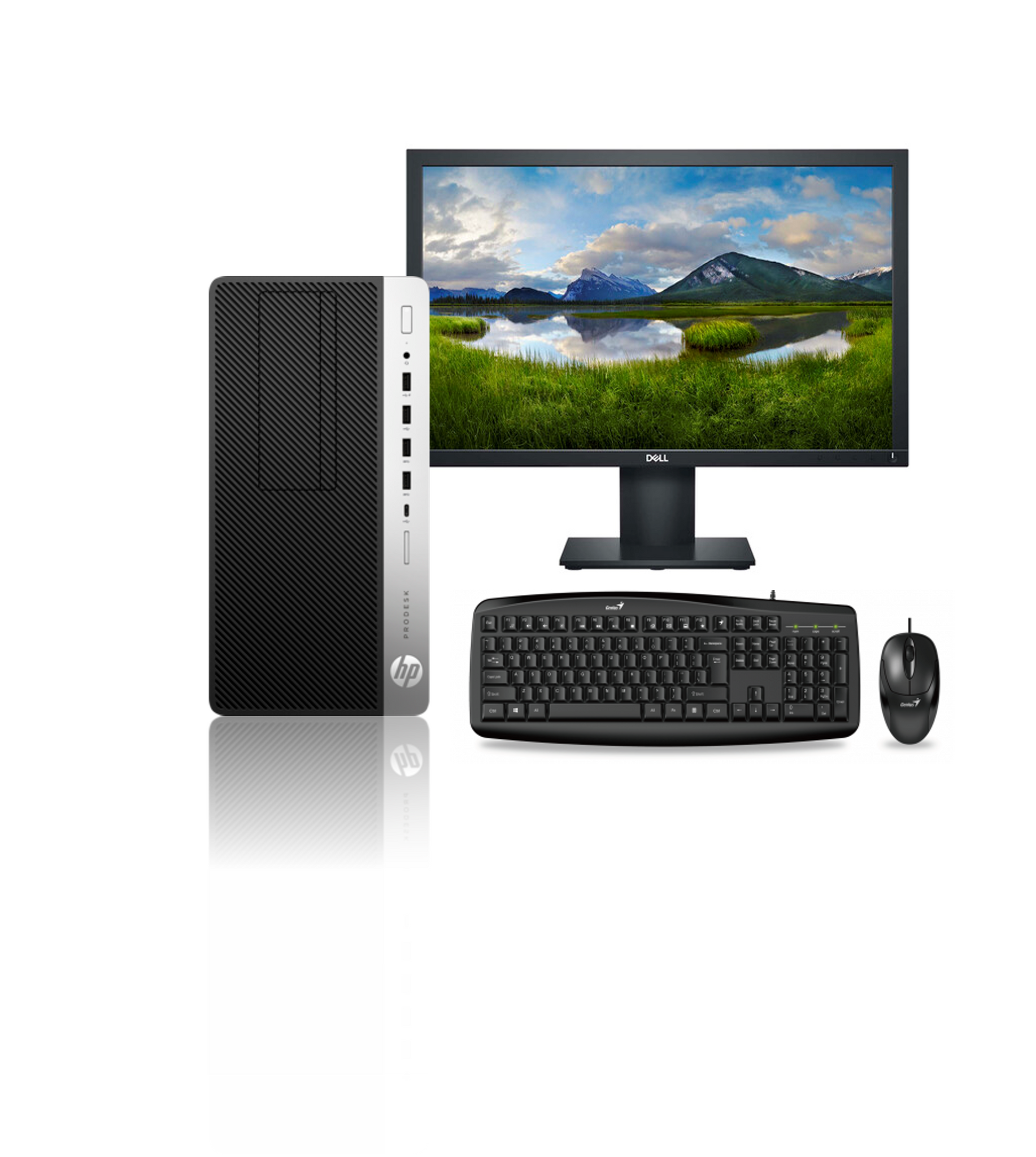 KIT MONITOR + PC Hp Prodesk 600 G4 MT (i5 8GB 256GB SSD) + Teclado & Mouse Reacondicionado Grado A
