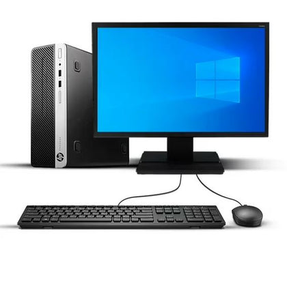 KIT MONITOR + PC HP ProDesk 600 G3 SFF (i3-7ma 8GB 500GB) + Teclado & Mouse Reacondicionado Grado A