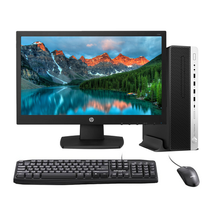 KIT MONITOR + PC HP 800 G4 SFF (i7 8GB 256GB SSD) + Teclado & Mouse Reacondicionado Grado A