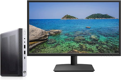 KIT MONITOR + MINI PC HP Elitedesk 800 G4 (i5-8va 16 GB 256GB SSD) + Teclado & Mouse Reacondicionado Grado A