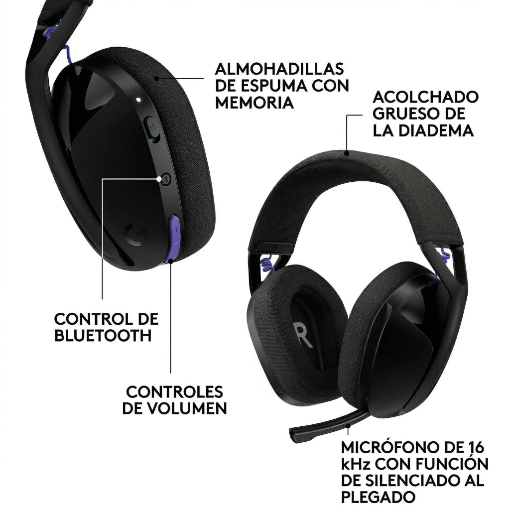 Audífonos Gamer Logitech G321 BT 5.2 USB-C/USB-A Negro - Nuevo