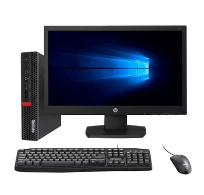 KIT MONITOR + MINI PC LENOVO ThinkCentre M720Q TFF (i5-9na 8GB 256GB SSD) + Teclado & Mouse Reacondicionado Grado A
