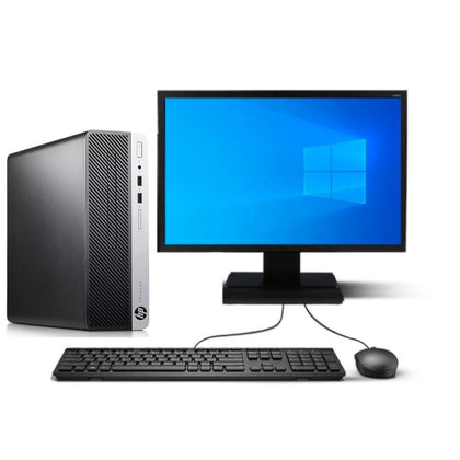 KIT MONITOR + PC HP Prodesk 400 G6 SFF (i5-9na 16GB 512GB SSD) + Teclado & Mouse Reacondicionado Grado A