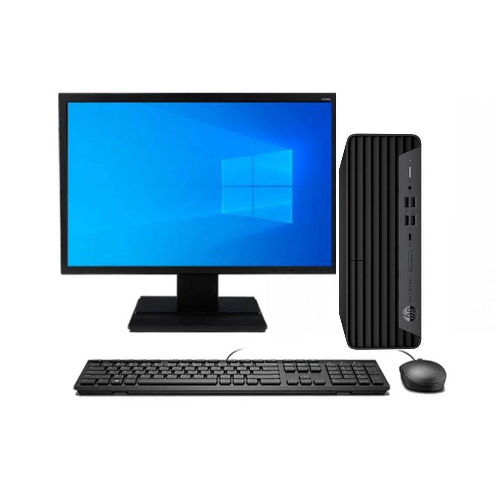 KIT MONITOR + PC HP ProDesk 600 G6 SFF (i5-10ma 8GB 1TB) + Teclado & Mouse Reacondicionado Grado A