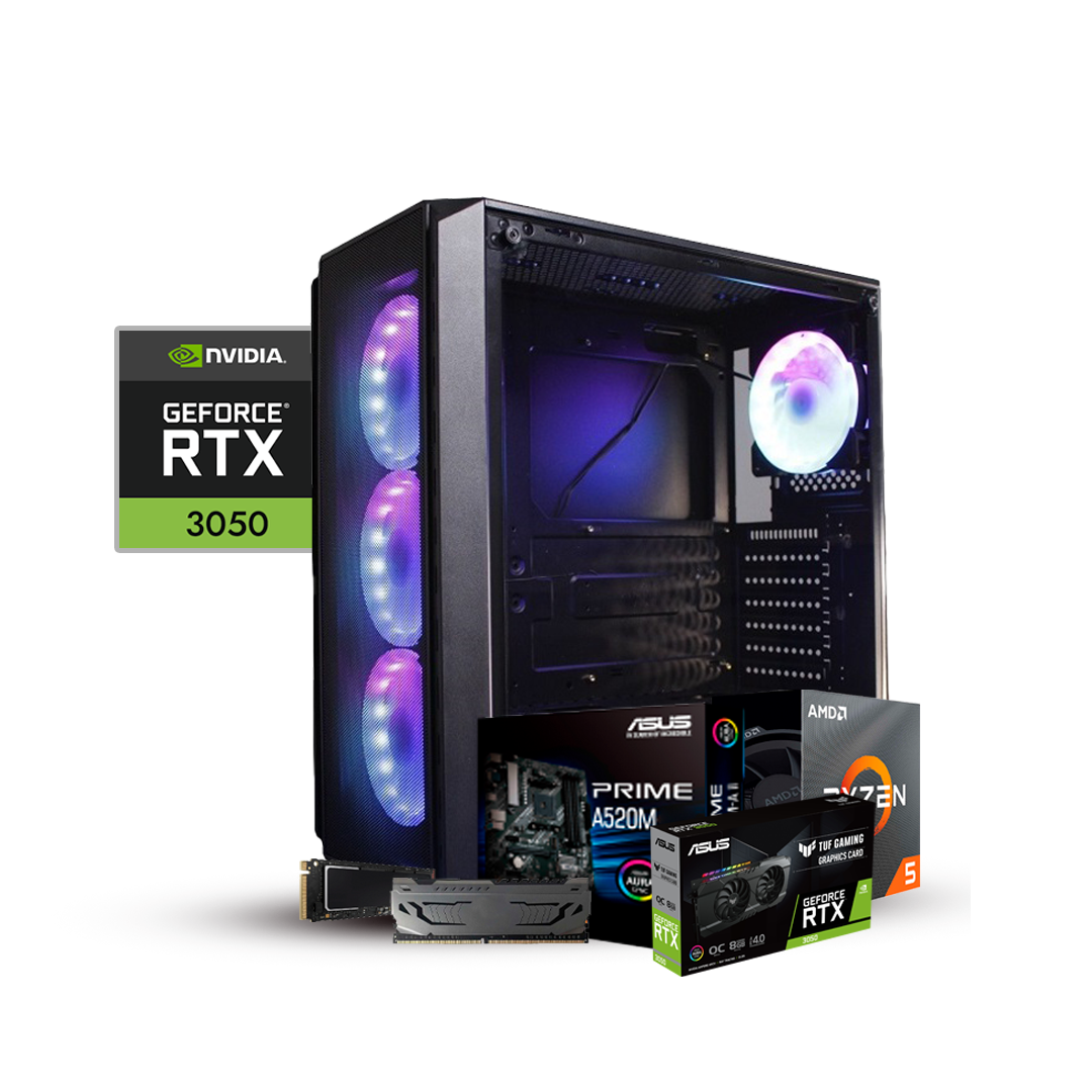 PC Gamer XT3 (AMD Ryzen 5 5500 16GB DDR4 512GB SSD M.2 + Geforce RTX 3050 6GB VIDEO) - NUEVO