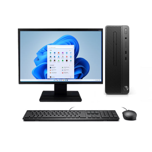 KIT MONITOR + PC HP 280 G3 SFF | Intel Core i5 8ª Gen | 8GB RAM | 500GB | W11 | Reacondicionado Grado A