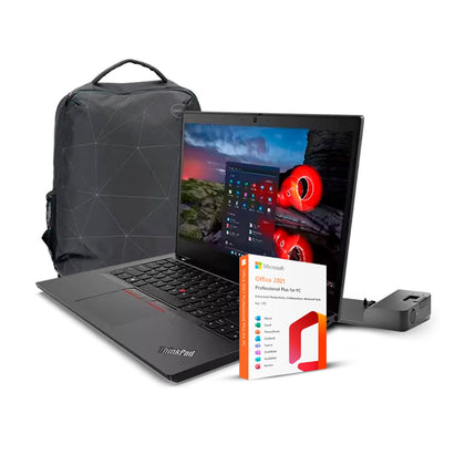 PROMO NOTEBOOK LENOVO ThinkPad L14 14″ (AMD Ryzen 5 4650u 16GB 512GB SSD) Reacondicionado Grado A + MOCHILA + DOCKING +  OFFICE