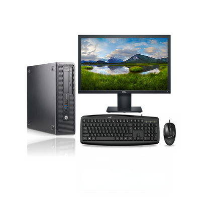 KIT MONITOR + PC HP Elitedesk 800 G1 SFF (i7-4ta 8GB 500 GB) + Teclado & Mouse Reacondicionado Grado A