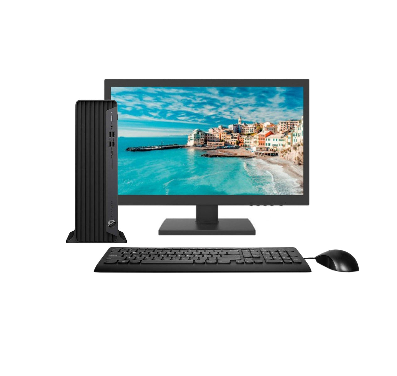KIT MONITOR + PC HP Elitedesk 800 G6 SFF (i3-10ma 8GB 256GB SSD) - Reacondicionado Grado A