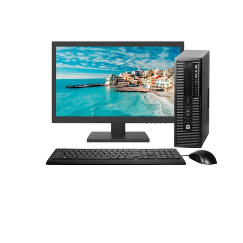 KIT MONITOR + PC  Hp Prodesk 400 G2 SFF (Intel Pentium 8GB 500 GB) + Teclado y mouse Reacondicionado Grado A