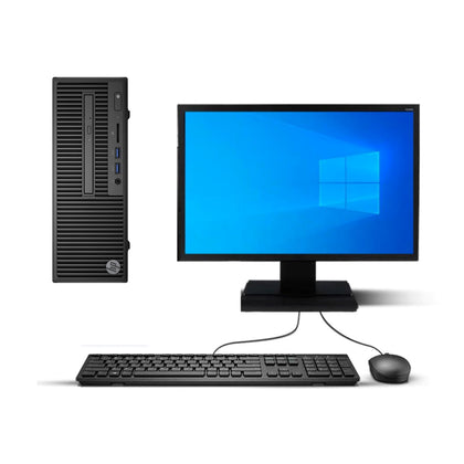 KIT MONITOR + PC DESKTOP HP 280 G2 SFF (i3-6ta 8GB 256 GB SSD) + Teclado & mouse Reacondicionado Grado A