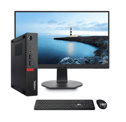 KIT MONITOR + MINI PC LENOVO ThinkCentre M910Q (i5-6ta 16GB 256GB SSD) + Teclado & Mouse Reacondicionado Grado A