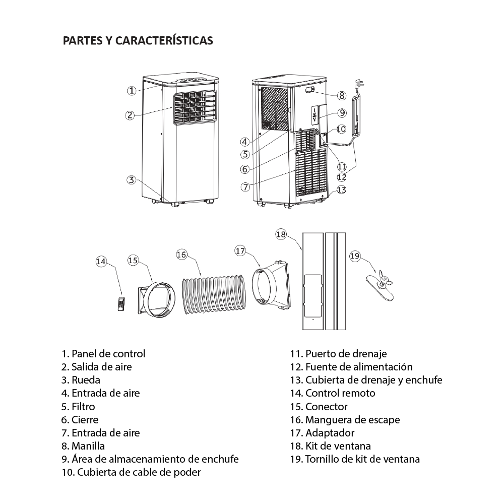 Aire Acondicionando Portátil Frío/Calor 12.000 Btu Clark NPL-12H - NUEVO
