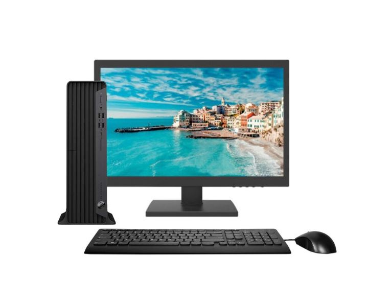 KIT MONITOR + PC HP Elitedesk 800 G6 SFF (i5-10ma 8GB 256GB SSD) Windows 11 PRO + Teclado & Mouse Reacondicionado Grado A