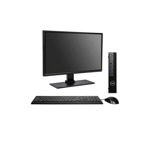 KIT MONITOR + MINI PC DELL Optiplex 3000 MFF (i5-12va 12GB 256GB SSD) + Teclado & Mouse Reacondicionado Grado A