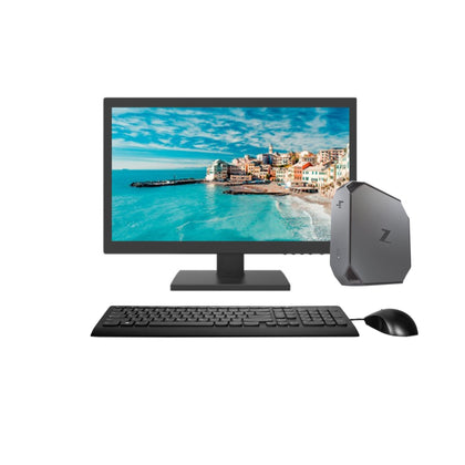 Kit Monitor + Mini Workstation HP Z2 G3 (i7-6ta 16GB 512GB SSD) Nvidia Quadro M620 (2GB VIDEO) Reacondicionado Grado A