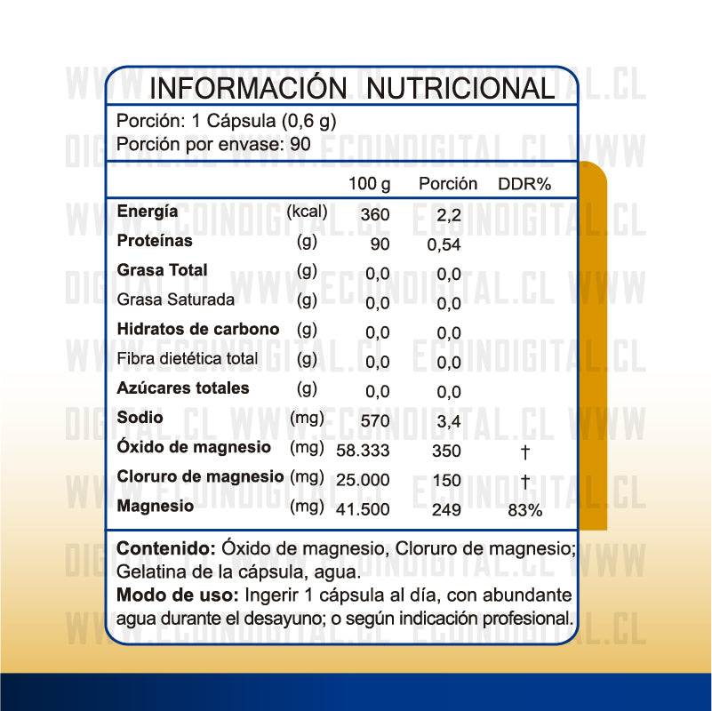 Cloruro De Magnesio Fnl (Elimina Fatiga - Cansancio).  Articulaciones 90 capsulas