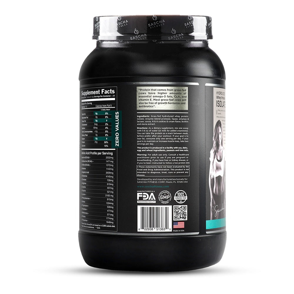 Proteina Sascha Fitness Whey Protein Hydrolyzed Isolate Sabor Cookies and Cream