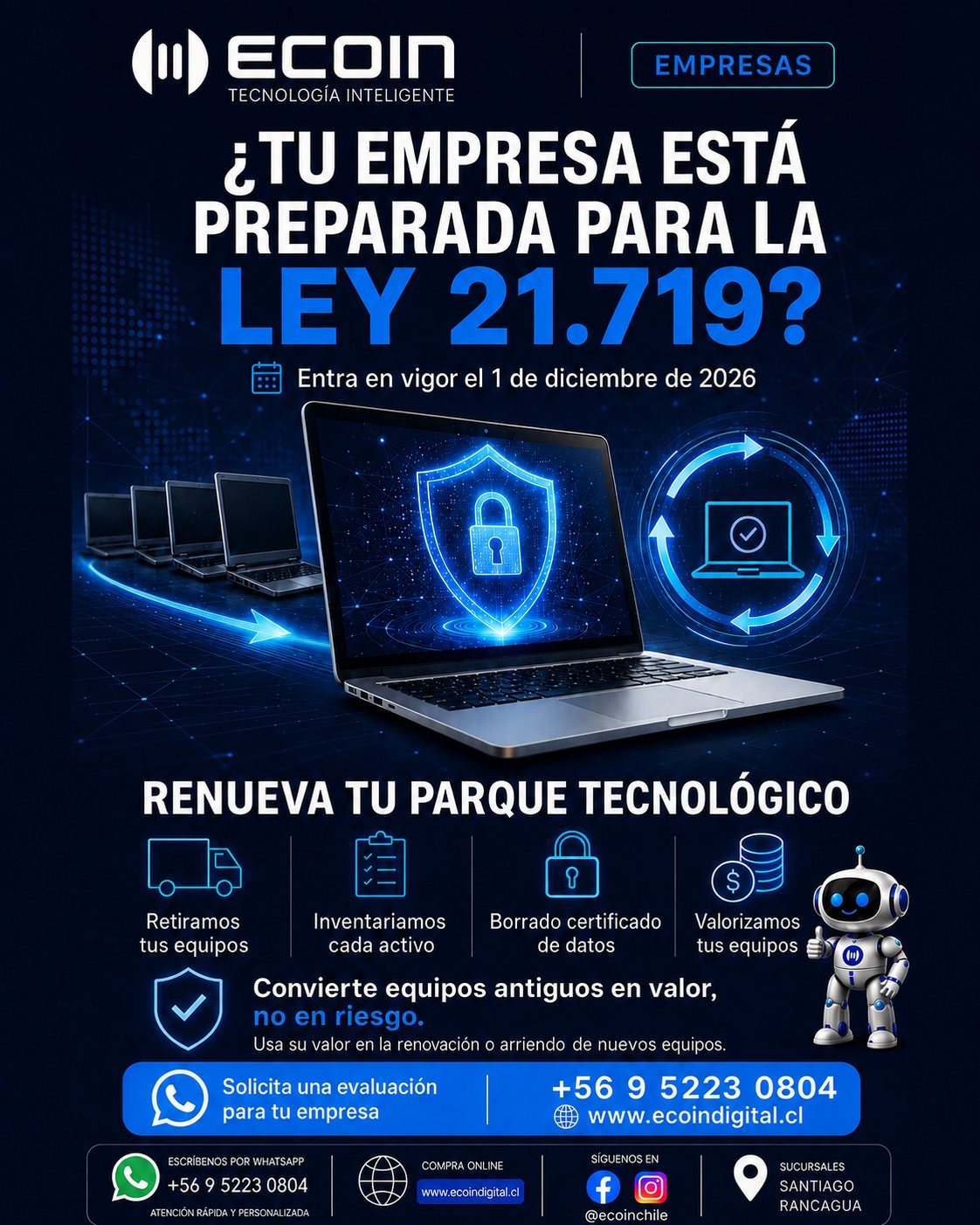 Servicio ECOIN de renovación tecnológica y borrado certificado para empresas